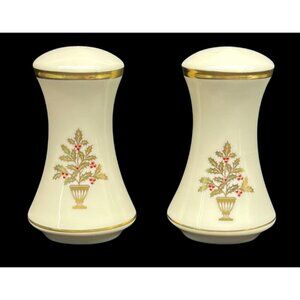 Lenox China Eternal Christmas Tree Salt and Pepper Shakers USA